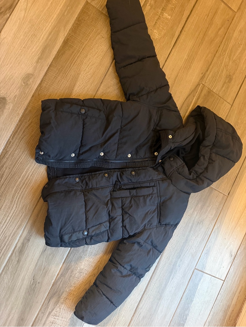 GAP kids Black Hooded Puffer Jacket